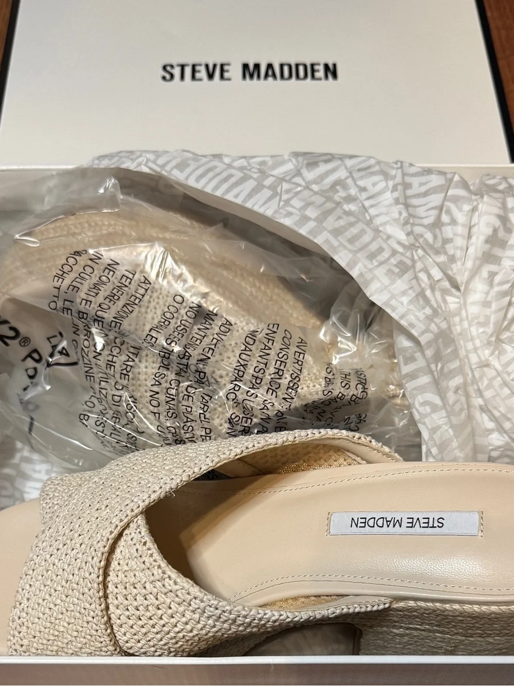 Steve Madden Woven Braided Platform Sandal - Cream